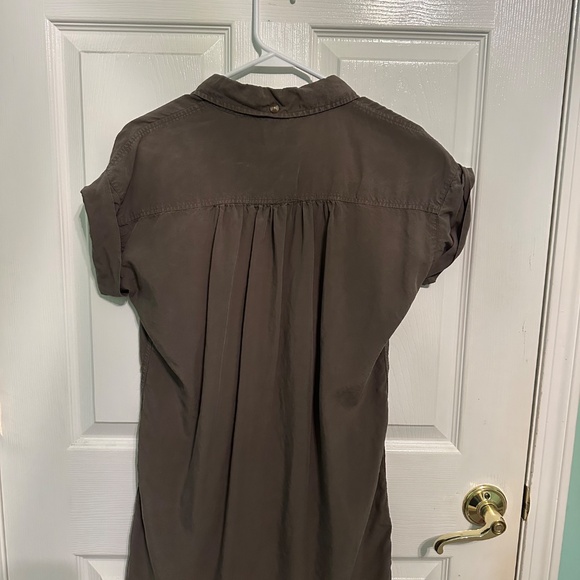 Army Green Button-Down Shirt Dress- Thread & Supply - Picture 2 of 4